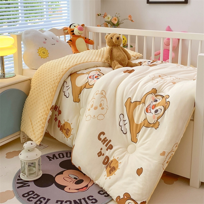 91家纺网 家纺一手货源 找家纺 （买家秀 爆款花型长期款不断货）迪士尼豆豆被针织棉被子针织棉豆豆被迪士尼正版授权豆豆被春冬被-儿童被 搞怪奇奇蒂蒂