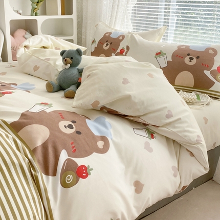 91家纺网 家纺一手货源 找家纺 （总）（买家秀爆款花色不断货）A类母婴级小清新磨毛四件套简约磨毛四件套花卉磨毛四件套卡通磨毛四件套格子条纹