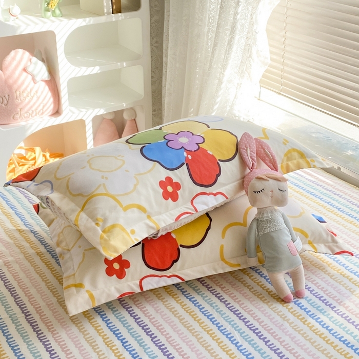 91家纺网 家纺一手货源 找家纺 （买家秀爆款花色不断货）A类母婴级小清新磨毛四件套简约磨毛四件套花卉磨毛四件套卡通磨毛四件套格子条纹 七色花