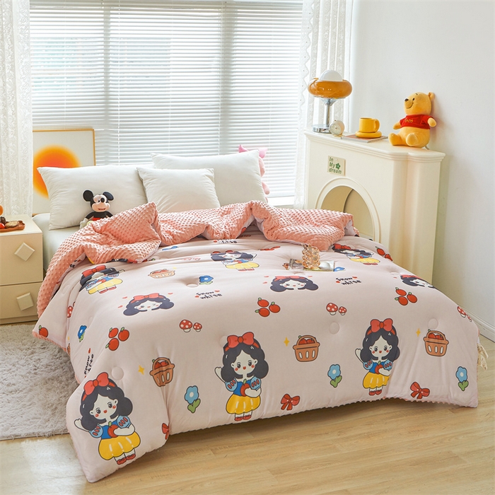 91家纺网 家纺一手货源 找家纺 （买家秀 爆款花型长期款不断货）迪士尼豆豆被针织棉被子针织棉豆豆被迪士尼正版授权豆豆被春冬被-学生被 迪士尼公主