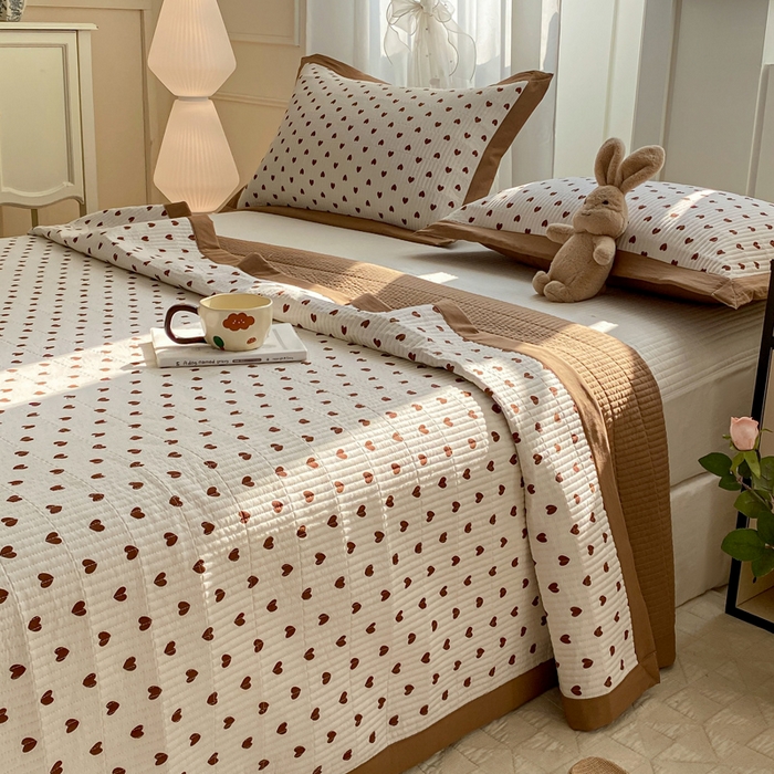 91家纺网 家纺一手货源 找家纺 尊妙被业 2025新款针织棉直边床盖三件套 艾意