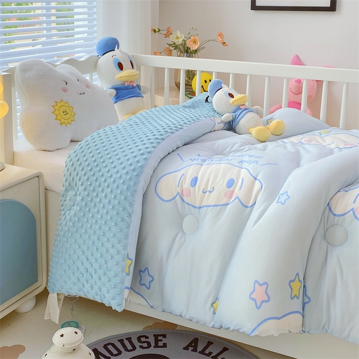 91家纺网 家纺一手货源 找家纺 （买家秀 爆款花型长期款不断货）迪士尼豆豆被针织棉被子针织棉豆豆被迪士尼正版授权豆豆被春冬被-儿童被 软萌玉桂狗