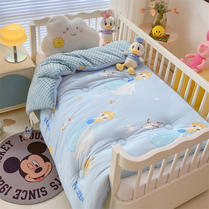 91家纺网 家纺一手货源 找家纺 （买家秀 爆款花型长期款不断货）迪士尼豆豆被针织棉被子针织棉豆豆被迪士尼正版授权豆豆被春冬被-儿童被 金发艾莎