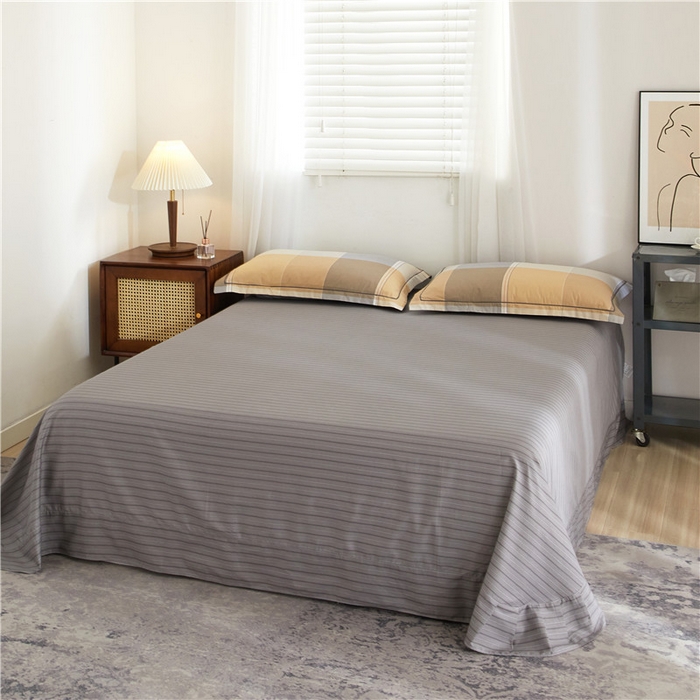 91家纺网 家纺一手货源 找家纺 沐白家居 2025新款全棉印花四件套 嘉宇格-咖