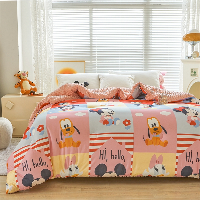 91家纺网 家纺一手货源 找家纺 （买家秀 爆款花型长期款不断货）迪士尼豆豆被针织棉被子针织棉豆豆被迪士尼正版授权豆豆被春冬被-学生被 迪士尼乐园