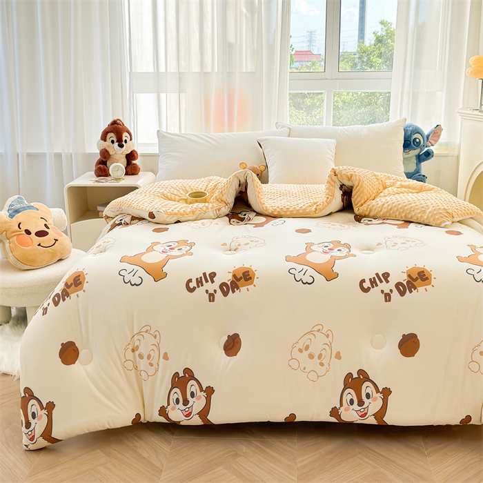 91家纺网 家纺一手货源 找家纺 （买家秀 爆款花型长期款不断货）迪士尼豆豆被针织棉被子针织棉豆豆被迪士尼正版授权豆豆被春冬被-学生被 搞怪奇奇蒂蒂