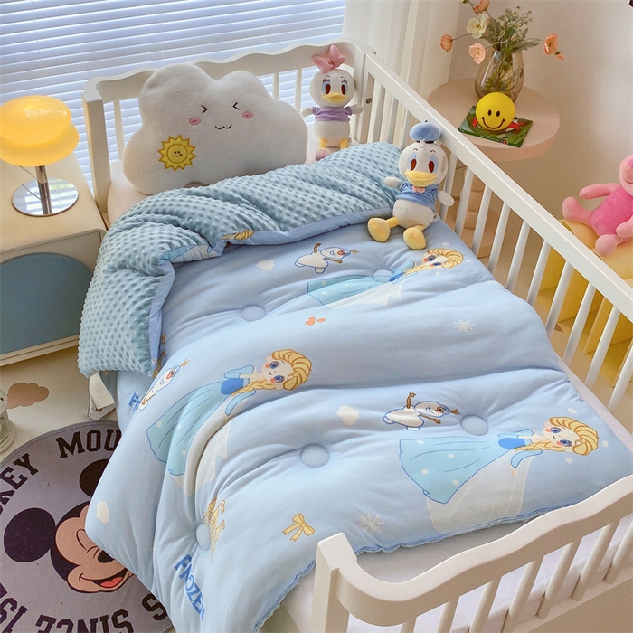 91家纺网 家纺一手货源 找家纺 （买家秀 爆款花型长期款不断货）迪士尼豆豆被针织棉被子针织棉豆豆被迪士尼正版授权豆豆被春冬被-儿童被 金发艾莎