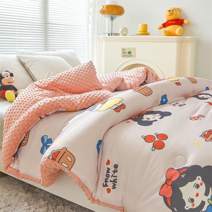 91家纺网 家纺一手货源 找家纺 （买家秀 爆款花型长期款不断货）迪士尼豆豆被针织棉被子针织棉豆豆被迪士尼正版授权豆豆被春冬被-学生被 迪士尼公主