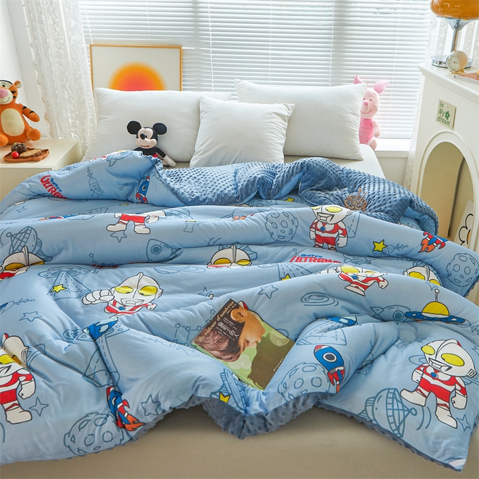 91家纺网 家纺一手货源 找家纺 （买家秀 爆款花型长期款不断货）迪士尼豆豆被针织棉被子针织棉豆豆被迪士尼正版授权豆豆被春冬被-学生被 奥特之光