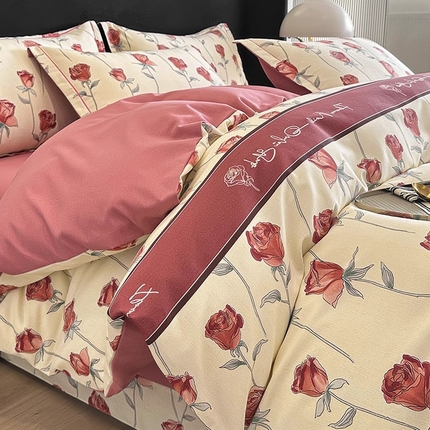 91家纺网 家纺一手货源 找家纺 （总）（买家秀 爆款花色不断货）A类母婴级纯棉磨毛四件套简约纯棉全棉磨毛四件套纯棉四件套全棉四件套花卉磨毛