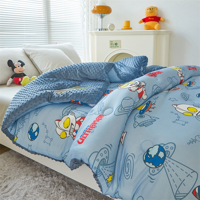 91家纺网 家纺一手货源 找家纺 （买家秀 爆款花型长期款不断货）迪士尼豆豆被针织棉被子针织棉豆豆被迪士尼正版授权豆豆被春冬被-学生被 奥特之光