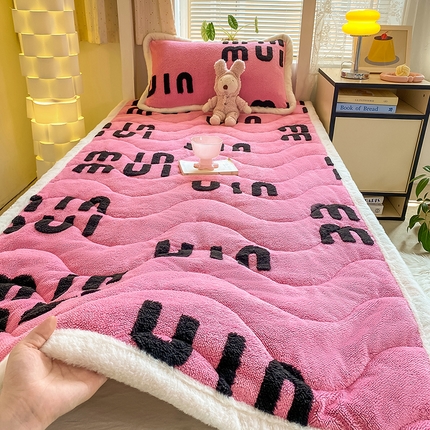 91家纺网 家纺一手货源 找家纺 （总）（买家秀 爆款不断货）A类母婴级毛巾绣牛奶绒床垫子刺绣牛奶绒床护垫床褥子雪花绒毛巾绣床垫床褥-学生款