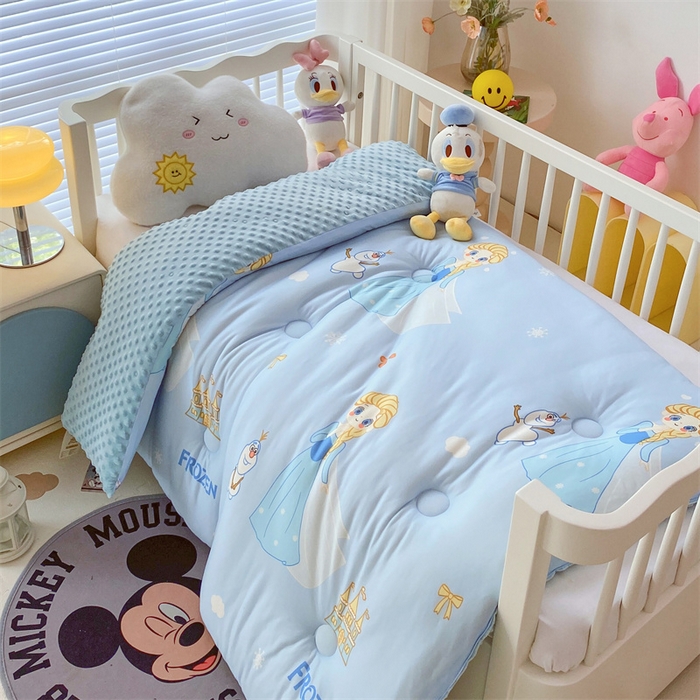 91家纺网 家纺一手货源 找家纺 （买家秀 爆款花型长期款不断货）迪士尼豆豆被针织棉被子针织棉豆豆被迪士尼正版授权豆豆被春冬被-儿童被 金发艾莎