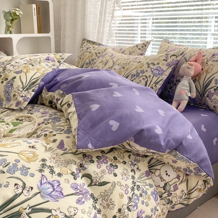 91家纺网 家纺一手货源 找家纺 （总）（买家秀爆款花色不断货）A类母婴级小清新磨毛四件套简约磨毛四件套花卉磨毛四件套卡通磨毛四件套格子条纹