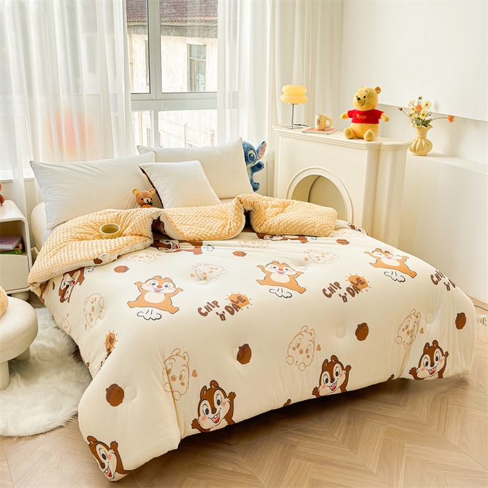 91家纺网 家纺一手货源 找家纺 （买家秀 爆款花型长期款不断货）迪士尼豆豆被针织棉被子针织棉豆豆被迪士尼正版授权豆豆被春冬被-学生被 搞怪奇奇蒂蒂