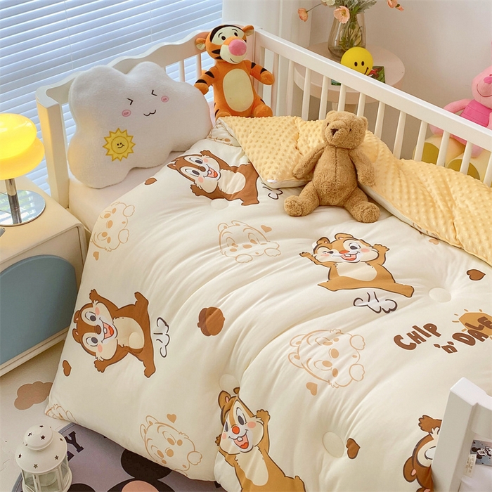 91家纺网 家纺一手货源 找家纺 （买家秀 爆款花型长期款不断货）迪士尼豆豆被针织棉被子针织棉豆豆被迪士尼正版授权豆豆被春冬被-儿童被 搞怪奇奇蒂蒂