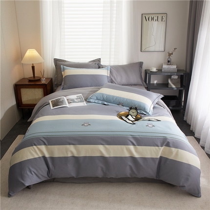 沐白家居 2025新款全棉印花四件套 格雷尔