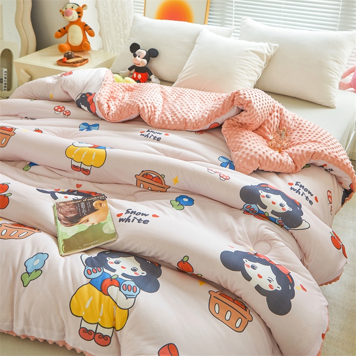 91家纺网 家纺一手货源 找家纺 （买家秀 爆款花型长期款不断货）迪士尼豆豆被针织棉被子针织棉豆豆被迪士尼正版授权豆豆被春冬被-学生被 迪士尼公主