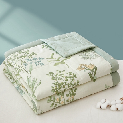 91家纺网 家纺一手货源 找家纺 黛妮雅 2025新款里外全棉印花棉花被纯棉夏被夏凉被空调被 夏被四件套 恋薇时节