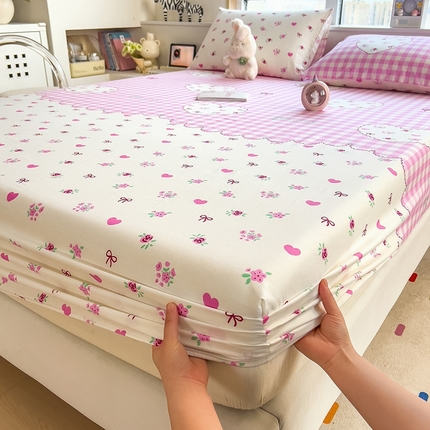 91家纺网 家纺一手货源 找家纺 摩妮卡 2025新款A类裸睡级全棉印花床笠系列 花裙边