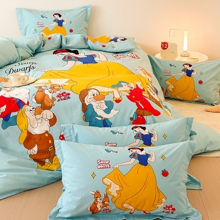 91家纺网 家纺一手货源 找家纺 （买家秀爆款花色不断货）A类母婴级迪士尼卡通纯棉磨毛四件套简约纯棉全棉磨毛四件套纯棉四件套全棉四件套 森林舞会