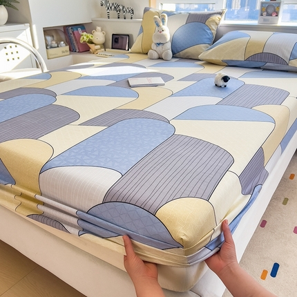 91家纺网 家纺一手货源 找家纺 摩妮卡 2025新款A类裸睡级全棉印花床笠系列 自由家