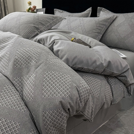 91家纺网 家纺一手货源 找家纺 （总）（买家秀爆款花色不断货）A类母婴级纯棉磨毛四件套简约北欧风纯棉四件套全棉四件套磨毛三件套