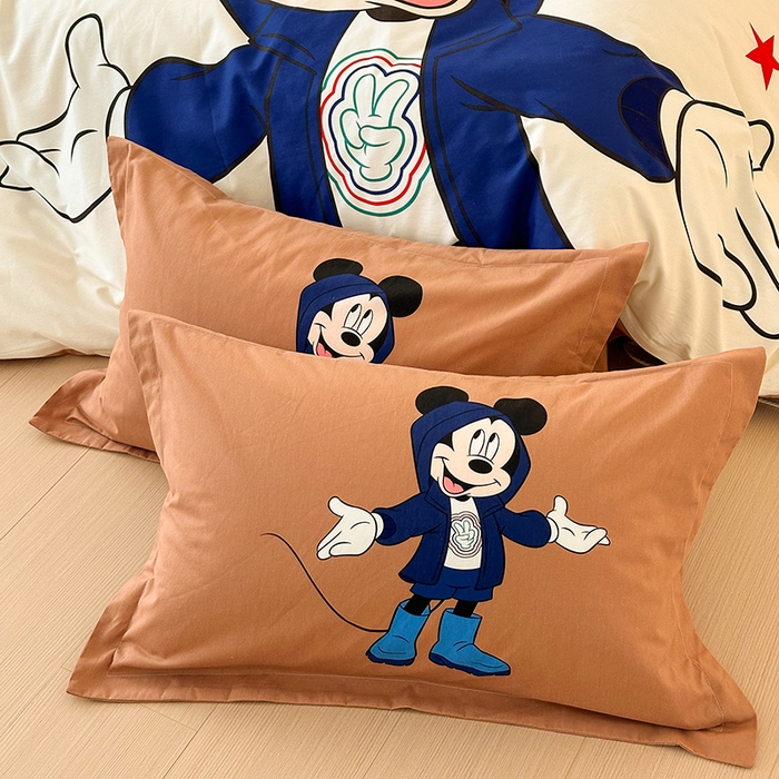 91家纺网 家纺一手货源 找家纺 （买家秀爆款花色不断货）A类母婴级迪士尼卡通纯棉磨毛四件套简约纯棉全棉磨毛四件套纯棉四件套全棉四件套 复古米奇