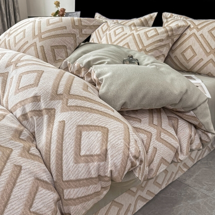 91家纺网 家纺一手货源 找家纺 （总）（买家秀爆款花色不断货）A类母婴级纯棉磨毛四件套简约北欧风纯棉四件套全棉四件套磨毛三件套