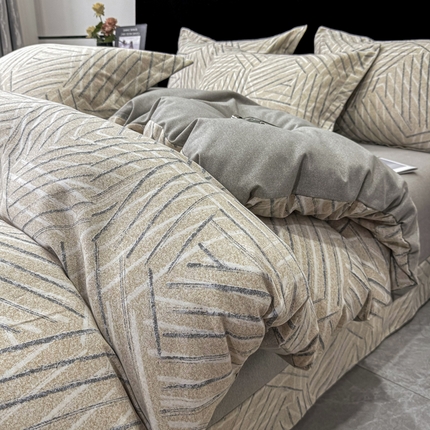 91家纺网 家纺一手货源 找家纺 （买家秀爆款花色不断货）A类母婴级纯棉磨毛四件套简约北欧风纯棉四件套全棉四件套磨毛三件套 眠时光