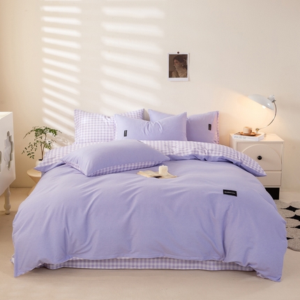 91家纺网 家纺一手货源 找家纺 （总）（买家秀 爆款花色不断货）A类母婴级纯棉磨毛四件套简约纯棉全棉磨毛四件套纯棉全棉四件套无印风-场景1