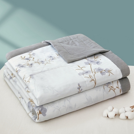 91家纺网 家纺一手货源 找家纺 黛妮雅 2025新款里外全棉印花棉花被纯棉夏被夏凉被空调被 夏被四件套 暮云花香