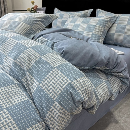 91家纺网 家纺一手货源 找家纺 （总）（买家秀爆款花色不断货）A类母婴级纯棉磨毛四件套简约北欧风纯棉四件套全棉四件套磨毛三件套