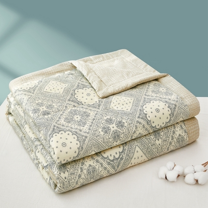 91家纺网 家纺一手货源 找家纺 黛妮雅 2025新款里外全棉印花棉花被纯棉夏被夏凉被空调被 夏被四件套 凡尔赛