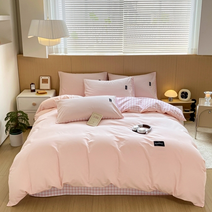 91家纺网 家纺一手货源 找家纺 （总）（买家秀 爆款花色不断货）A类母婴级纯棉磨毛四件套简约纯棉全棉磨毛四件套纯棉全棉四件套无印风-场景2