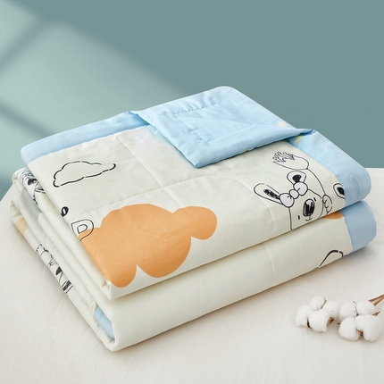 91家纺网 家纺一手货源 找家纺 黛妮雅 2025新款里外全棉印花棉花被纯棉夏被夏凉被空调被 夏被四件套 铃兰兔