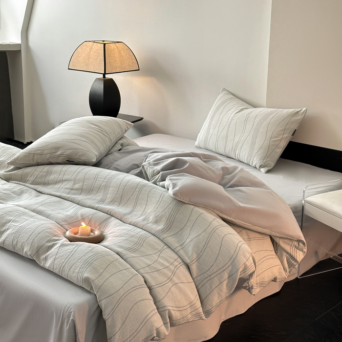 91家纺网 家纺一手货源 找家纺 （买家秀爆款花色不断货）纯棉磨毛四件套纯棉全棉磨毛四件套全棉三层纱磨毛四件套加厚磨毛A类大提花四件套 波洛-灰