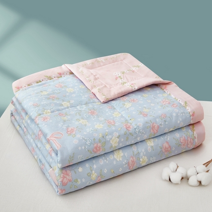 91家纺网 家纺一手货源 找家纺 黛妮雅 2025新款里外全棉印花棉花被纯棉夏被夏凉被空调被 夏被四件套 花开无声