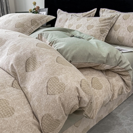 91家纺网 家纺一手货源 找家纺 （买家秀爆款花色不断货）A类母婴级纯棉磨毛四件套简约北欧风纯棉四件套全棉四件套磨毛三件套 简爱