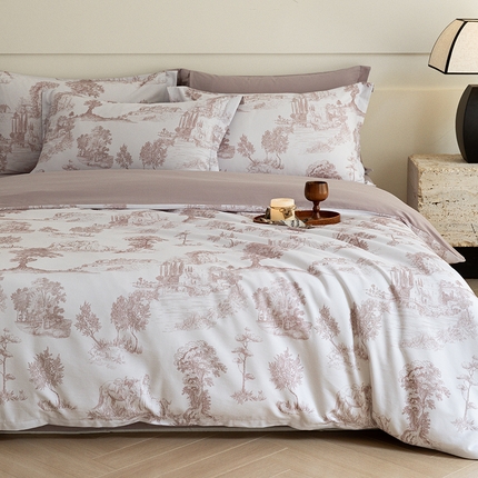 91家纺网 家纺一手货源 找家纺 （买家秀爆款花色不断货）A类母婴级纯棉磨毛四件套简约纯棉全棉磨毛四件套纯棉四件套全棉四件套磨毛三件套 呼啸山庄-米