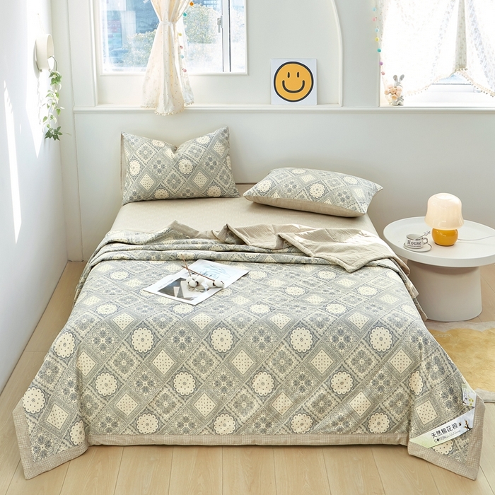 91家纺网 家纺一手货源 找家纺 黛妮雅 2025新款里外全棉印花棉花被纯棉夏被夏凉被空调被 夏被四件套 凡尔赛