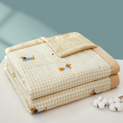 91家纺网 家纺一手货源 找家纺 黛妮雅 2025新款里外全棉印花棉花被纯棉夏被夏凉被空调被 夏被四件套 俏皮狗