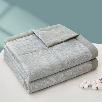 91家纺网 家纺一手货源 找家纺 黛妮雅 2025新款里外全棉印花棉花被纯棉夏被夏凉被空调被 夏被四件套 浮叶萍