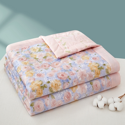 91家纺网 家纺一手货源 找家纺 黛妮雅 2025新款里外全棉印花棉花被纯棉夏被夏凉被空调被 夏被四件套 曼塔香