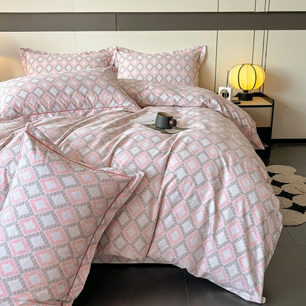 91家纺网 家纺一手货源 找家纺 （总）（买家秀 长期款不断货）100s高支密新疆长绒棉磨毛印花被套高色织磨毛床单磨毛床笠磨毛三件套-四件套