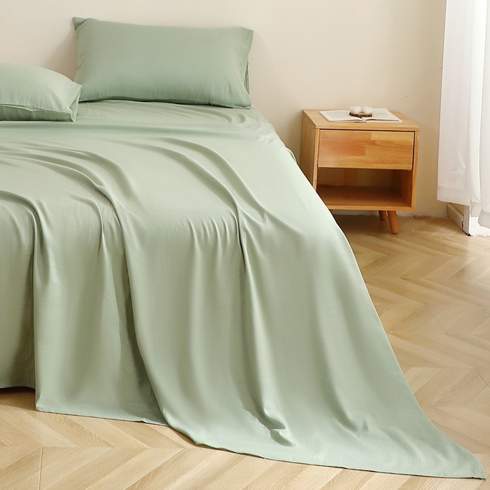 91家纺网 家纺一手货源 找家纺 晶缦家纺 2025新款纯棉纯色全棉双层纱系列单床单 觅琳-嫩荷绿