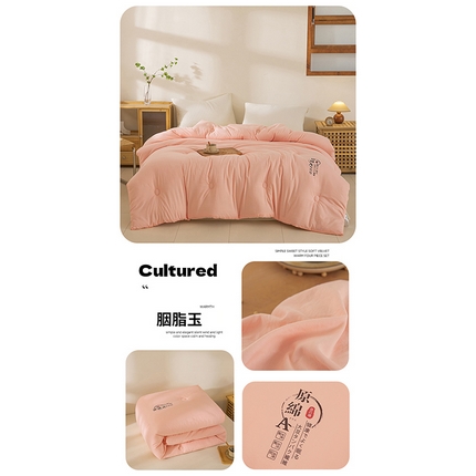 91家纺网 家纺一手货源 找家纺 （总）（买家秀长期款不断货）A类母婴级原棉大豆被春秋被秋冬被本白大豆纤维被子四季棉被褥被芯空调被夏凉被夏被