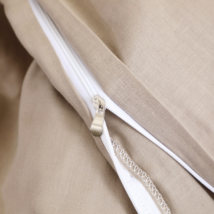 91家纺网 家纺一手货源 找家纺 晶缦家纺 2025新款纯棉纯色全棉双层纱系列单被套 觅琳-浅卡其