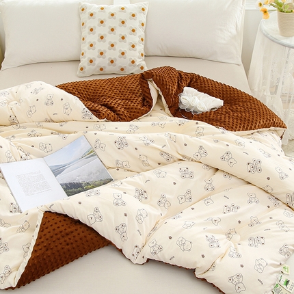 91家纺网 家纺一手货源 找家纺 （总）（买家秀长期款不断货）A类棉麻双层纱豆豆绒被芯母婴级大豆被春秋被秋冬被大豆纤维被四季被褥空调被夏凉被