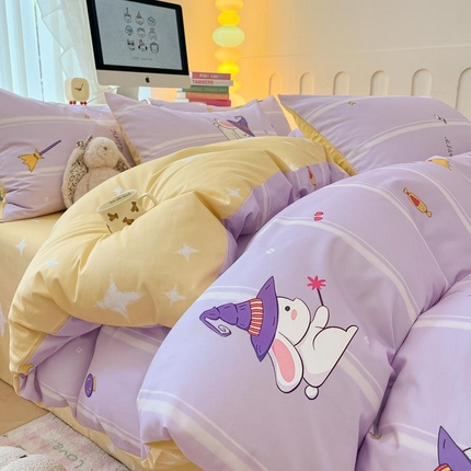 91家纺网 家纺一手货源 找家纺 （总）（买家秀 爆款花型 不断货）13372纯棉全棉四件套花卉卡通四件套儿童三件套学生宿舍三件套学生套件